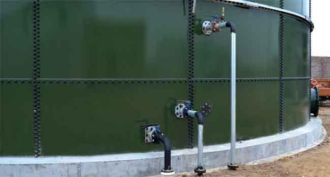 Tanques de almacenamiento de aguas residuales de acero con esmalte vítreo / tanque de agua de 100 000 galones 0