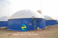 Tanque digestor anaeróbico de doble recubrimiento para la industria de tratamiento de aguas residuales / tanque de acero atornillado