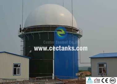 Protección de las fugas Tanque con paneles revestidos de vidrio Tanque de almacenamiento de biogás con techo de doble membrana