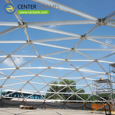 Techos de cúpula de aluminio autoportantes para instalaciones de tratamiento de petróleo, gas, petroquímica o agua