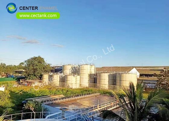 Los tanques de acero revestidos de epoxy de encargo 18000m3 del tratamiento de aguas residuales
