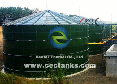 Tanques de acero fundido de vidrio verde oscuro para el digestor de biogás, CSTR, AF con contenedor de biogás y sistema de doble membrana.