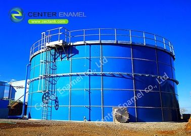 Resistencia a la corrosión Tanques de almacenamiento de biogás de acero atornillado con techo de vidrio fundido con acero