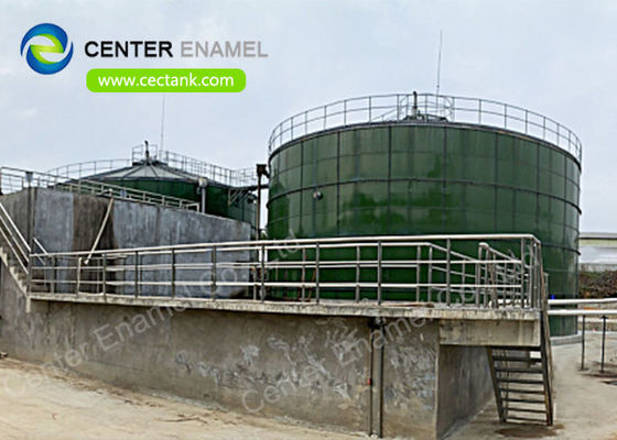 Tanque de almacenamiento de biogás de acero revestido de vidrio con techos de doble membrana