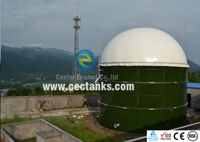 Protección de las fugas Tanque con paneles revestidos de vidrio Tanque de almacenamiento de biogás con techo de doble membrana 0