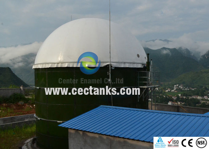 Tanque de almacenamiento de biogás de doble membrana de techo 50000 / 50k galones Tanques de almacenamiento de agua Color personalizado 0
