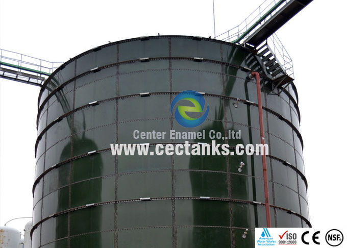 Planta de tratamiento de aguas residuales Tanques de acero fundido de vidrio con techo y suelo cónicos autoportantes 1