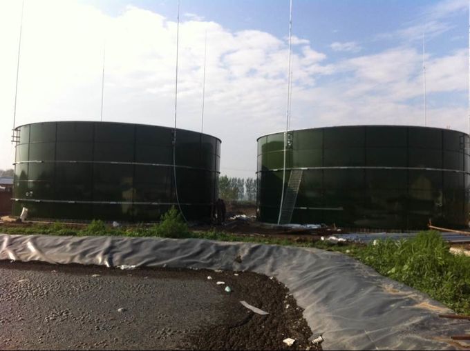 Tanques de almacenamiento de energía biológica de vidrio fundido de líquido a acero para tratamiento de digestión anaeróbica húmeda con cubiertas de aluminio 0