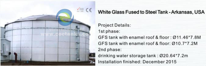 Tanques de almacenamiento de agua de acero fundido de vidrio con tornillos Soluciones de almacenamiento de líquidos para 600 K galones 0