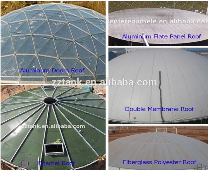 Tanques de almacenamiento de agua revestidos de vidrio con techo cónico con los requisitos de mantenimiento más bajos 0