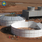 Los tanques de almacenamiento de acero empernados verde oscuro del grano de la explotación minera enrollan resistente