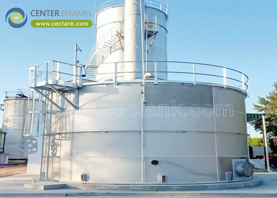 Contenedores de acero inoxidable con fundamento de hormigón para depósitos de digestión anaeróbicos