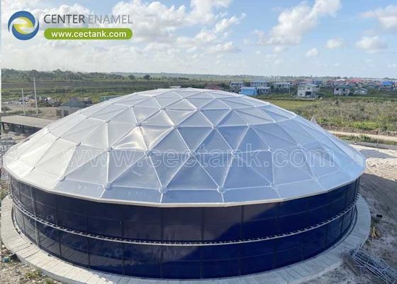 Techos de cúpula de aluminio resistentes a la corrosión Instalación rápida en el campo para tanques de almacenamiento de granel seco