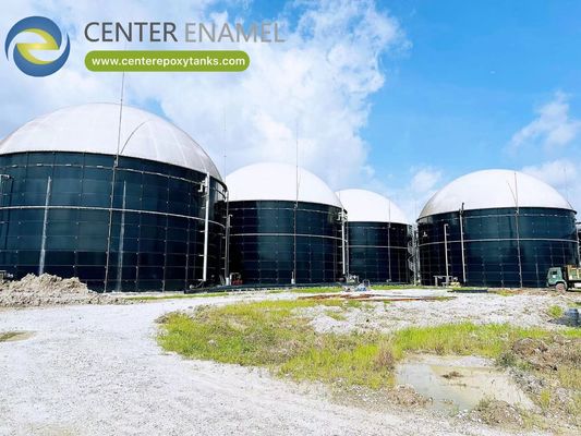 Techos de doble membrana resistentes y herméticos para los tanques de digestión anaeróbica de vidrio fundido con acero