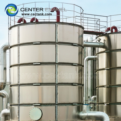 Tanque de agua cilíndrico de acero inoxidable para proyectos de biogás