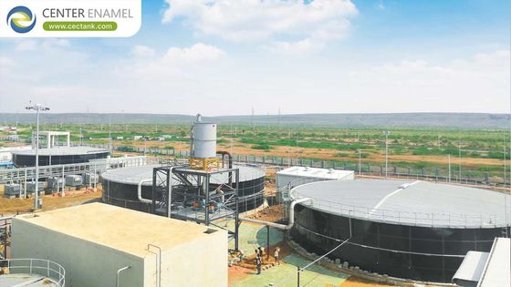 Tanques de almacenamiento de agua de gran capacidad revestidos de vidrio con techo de cubierta de aluminio: cumplen con los estándares mundiales