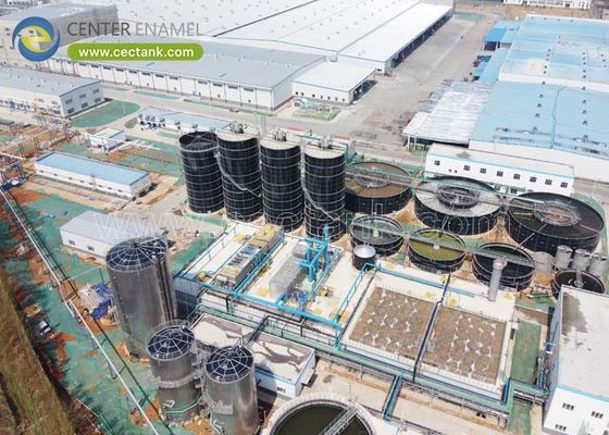 Tanques de digestión anaeróbica de aguas residuales revestidas de vidrio del centro del esmalte Un pináculo de la producción de biogás y la administración ambiental