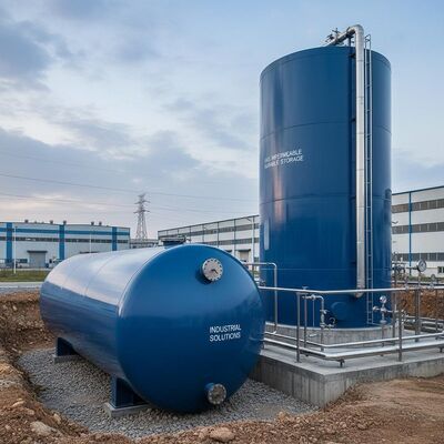 Sobre el suelo o bajo el suelo Tanques de acero recubiertos de vidrio Gas impermeable Soluciones de almacenamiento duraderas para aplicaciones industriales