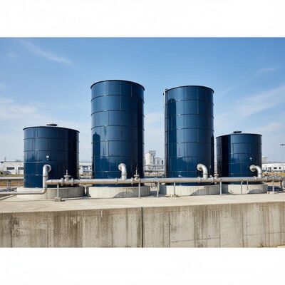 Fundamento de concreto de vidrio fundido a tanques de acero Capacidad varía diseñado para necesidades de almacenamiento industrial y municipal