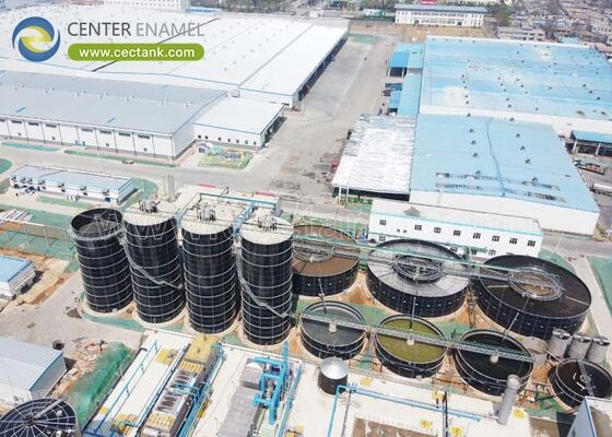 Fabricación de papel Tanque de aguas residuales Centro de la empresa Tanques de cerrojo a prueba de corrosión del esmalte para celulosa y papel