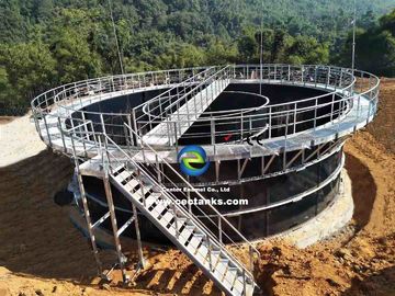 Tanques de retención de aguas residuales industriales de color verde oscuro para proyectos de tratamiento de aguas residuales