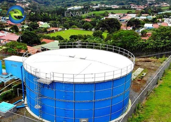 Tanques de almacenamiento de líquidos de acero revestido de vidrio de alta resistencia a la corrosión para proyectos de tratamiento de aguas residuales industriales