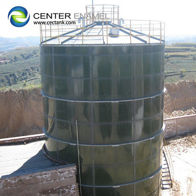 Proyecto de planta de biogás de acero revestido de vidrio Tanque de retención con contenedor de gas de doble membrana